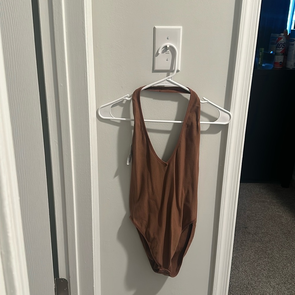Forever 21 Brown Halter Body Suit